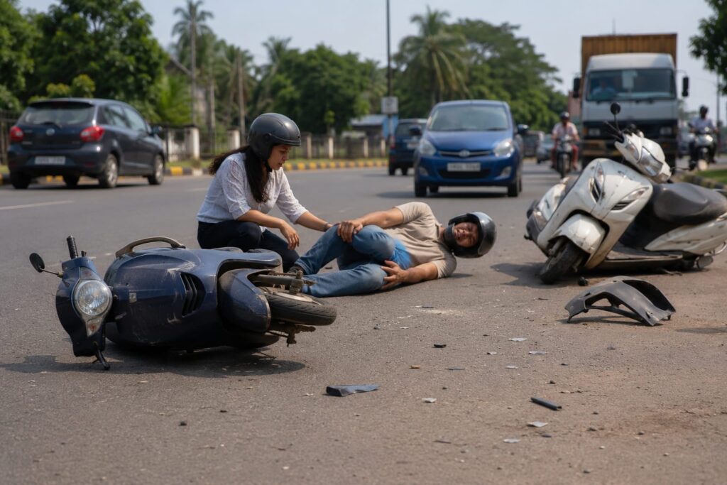 Activa Rider Booked For Rash Driving, Fleeing Accident Spot In Porvorim