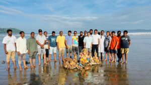 Goa Youth Conduct Re-Visarjan Drive At Miramar To Restore Beach Cleanliness