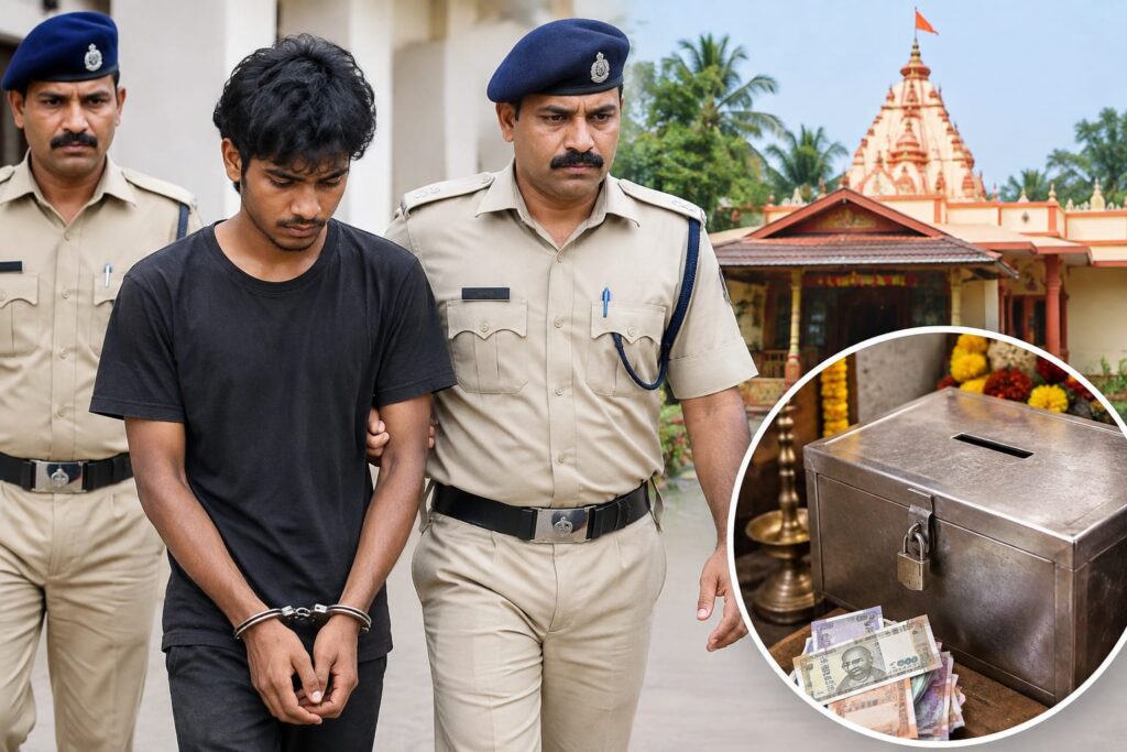 19-year-old arrested for temple donation box theft in Keri