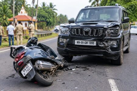 Woman Dies After SuV Hits Scooter on NH-66 in Colvale
