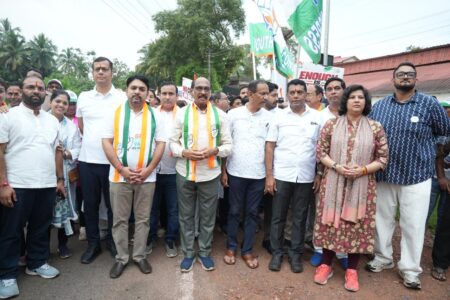 Goy Rakhonn Yatra enters Shiroda, Congress targets BJP over land, jobs and Mhadei