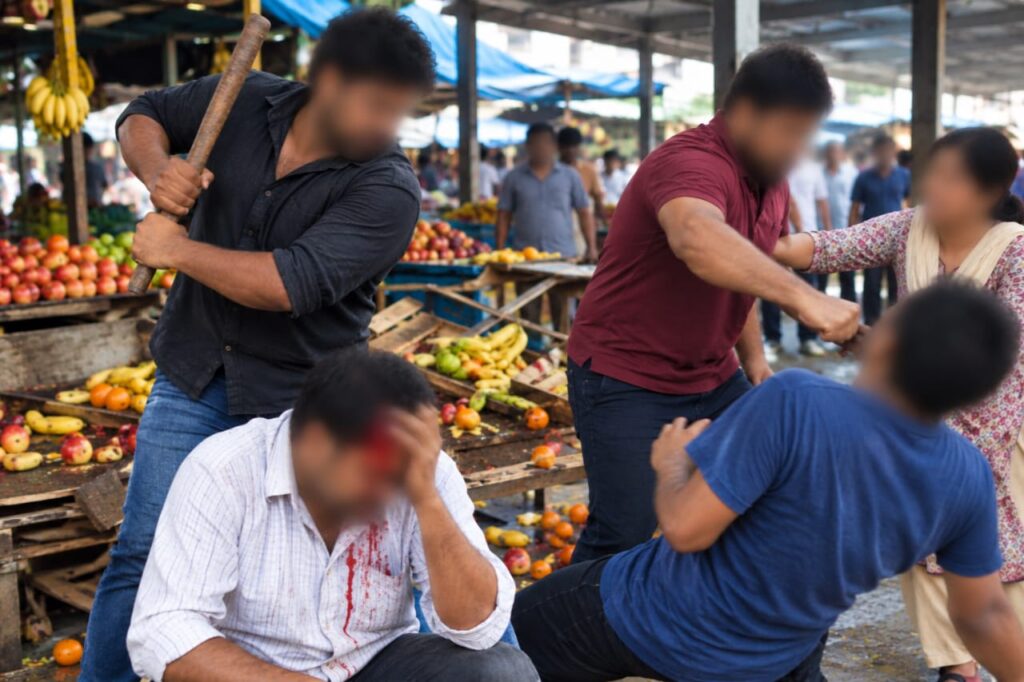 Two men booked for assault, fruit stall damage in Sanquelim