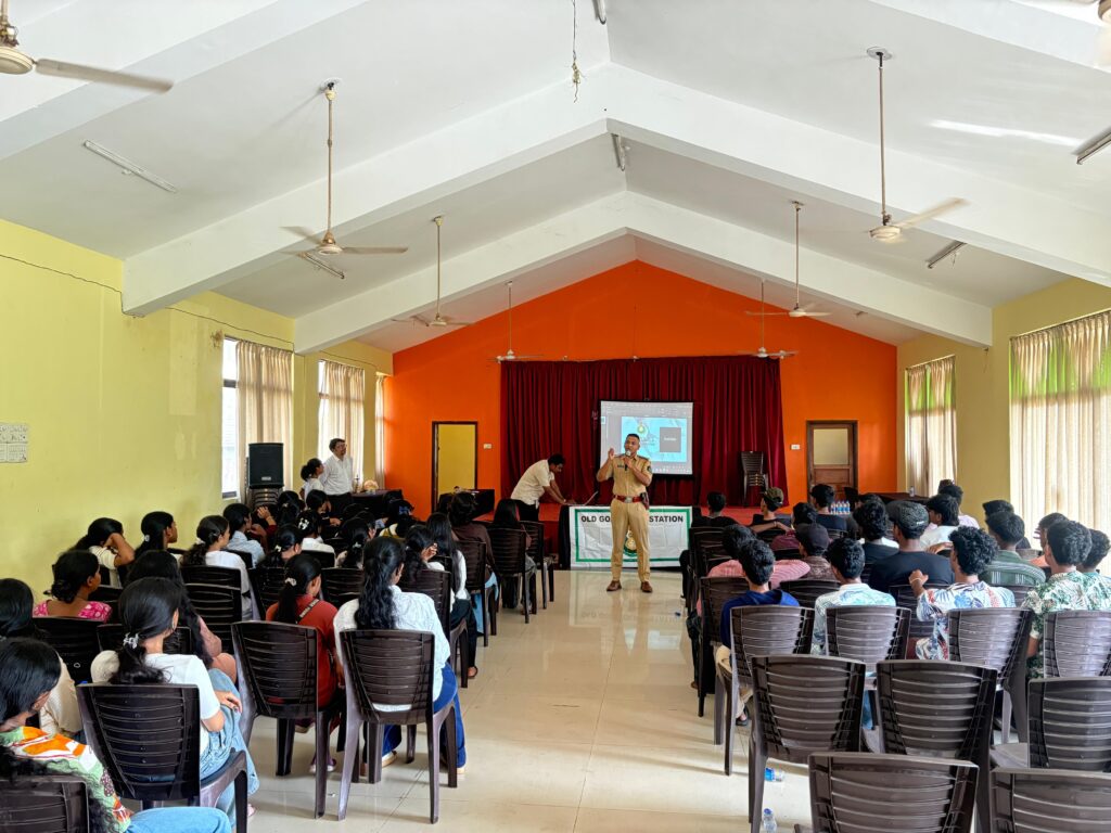 Old Goa Police organise awareness programme on cybercrime, drug abuse and road safety