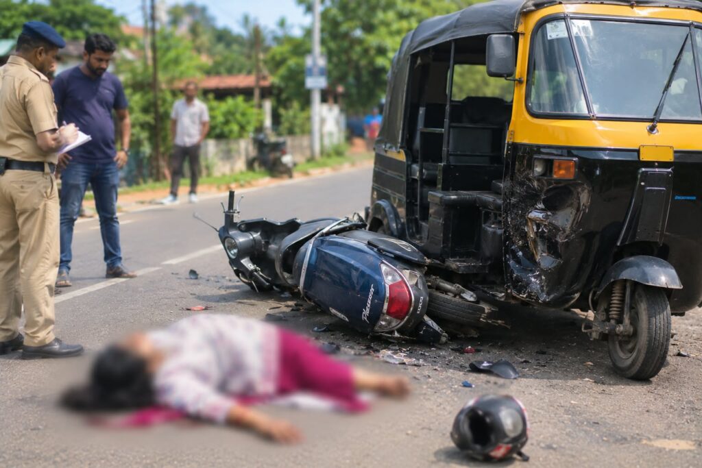 Scooter rider grievously injured in rickshaw collision at Xeldem