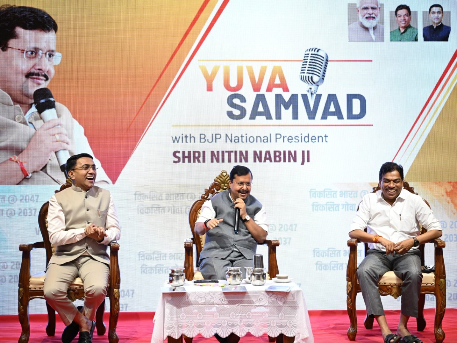 Nitin Nabin Interacts With Goa Youth, Backs Sawant’s Vision for Viksit Goa 2037