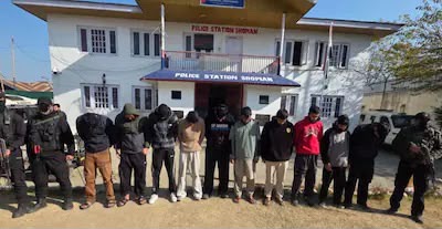 J&K Police Bust Jail Linked Terror Financing Network, Arrest 10 in Shopian